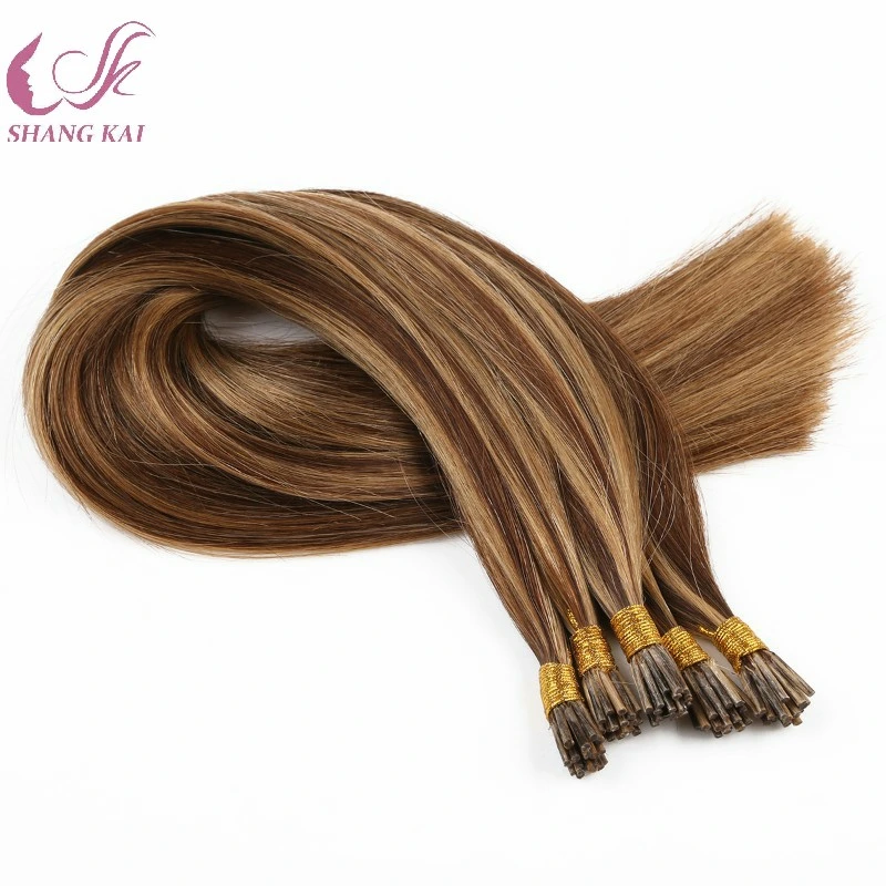 High quality/High cost performance  Unprocessed Virgin Raw Brazilian Hair Extension Stick Double Drawn I Tip Hair