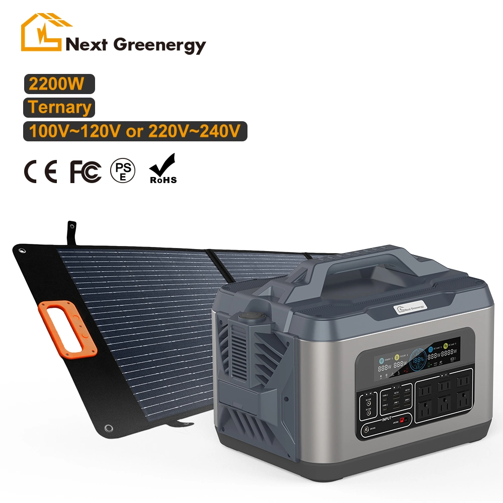 Nextgreenergy 2kw 3kw off Grid Emergency Backup Solar Generator LiFePO4 Lithium Battery 2200W Power Stations