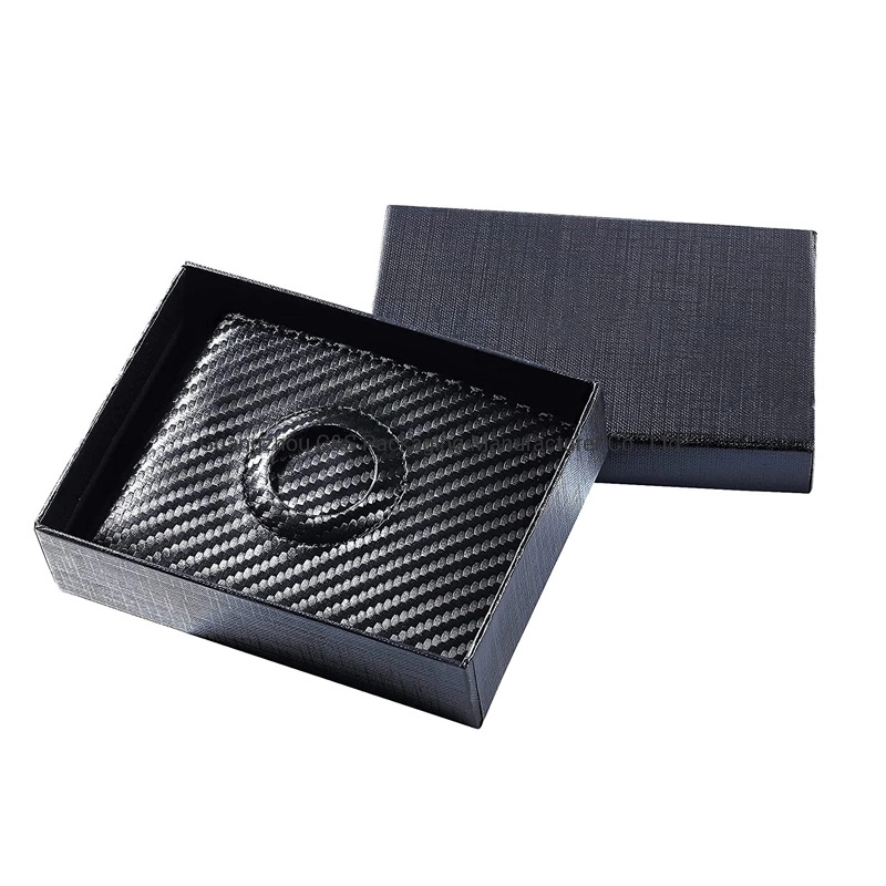 OEM&ODM Custom Minimalist Carbon Fiber Leather Multi Functional Slim Airtag Wallet RFID Blocking Men Wallet