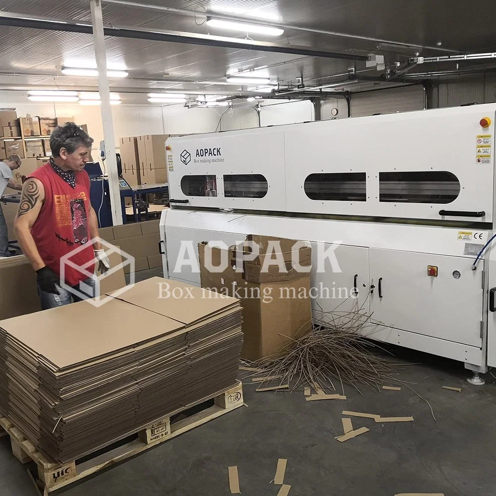 Lâmina de aço Aopack PLC - Estampagens de controlo caixa de papelão ondulado automática Máquina de fazer