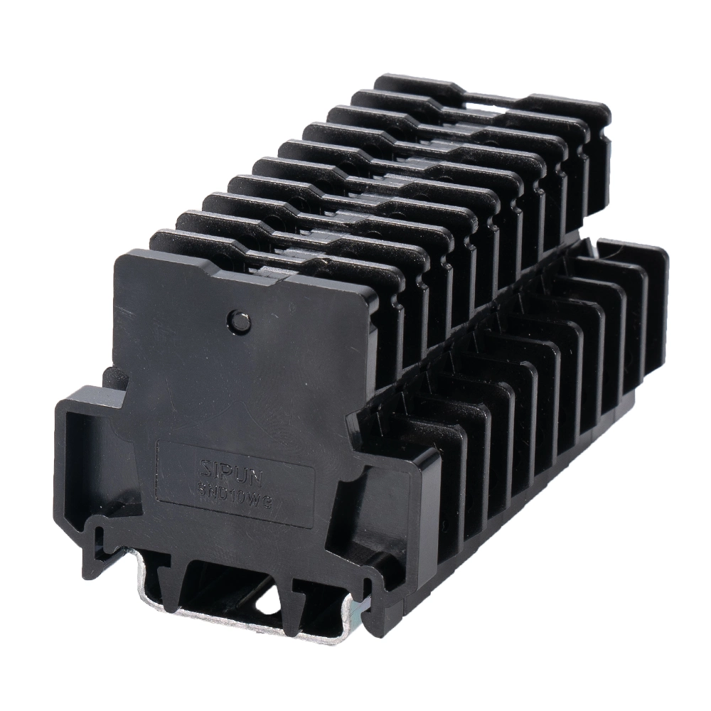 DIN Rail Double Level Terminal Block for Ring Connector AWG22-16