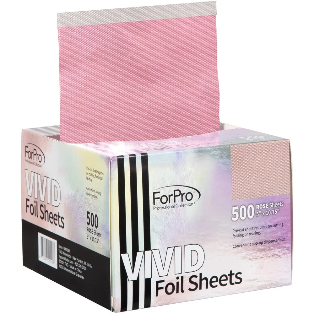 Embossed Foil Sheets 500s, Aluminum Foil, Pop-up Foil Dispenser, Hair Foils for Color Application and Highlighting Services, Food Safe, 5 X 11