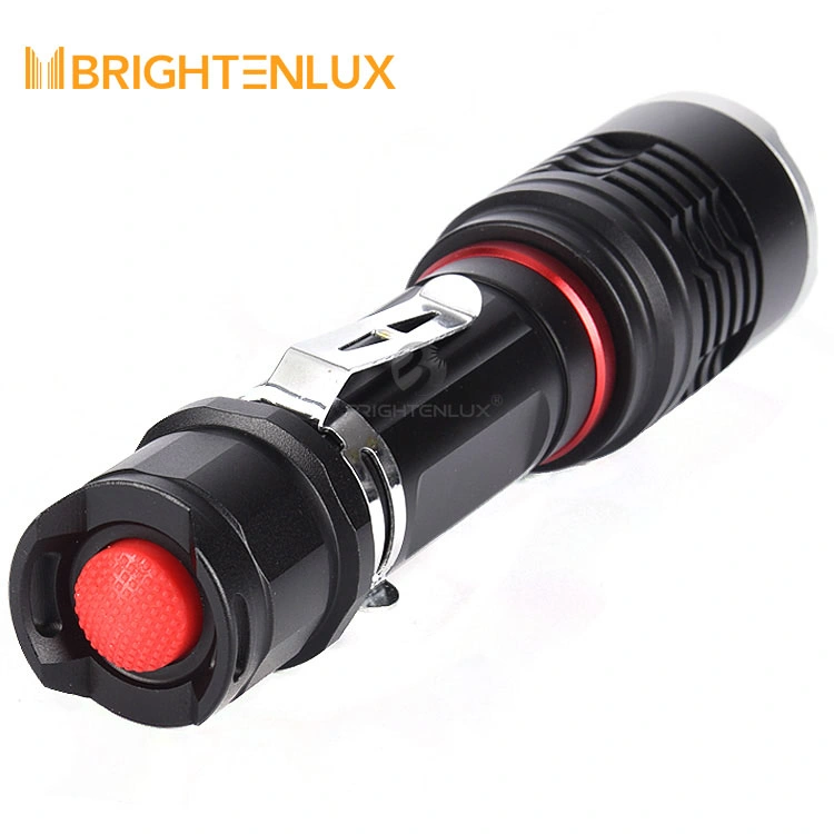 Brighttenlux Nueva fábrica diseñada Venta a granel USB impermeable Zoomable Tactical Mejor linterna LED recargable Mundos más brillante