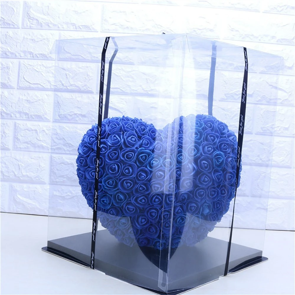 Artificial Rose Buds Foam Flower Heart Shaped Gift Box with Floral Foam