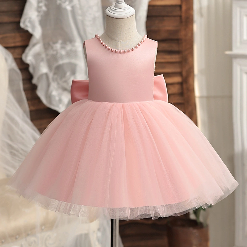 Summer Lace Children's Birthday Party Pearl Princess Dress Wedding Evening Dress