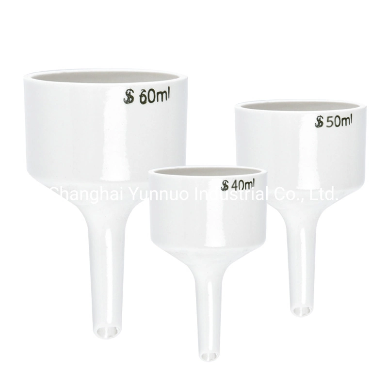 White Porcelain Ceramic Buchner Funnel with Fixed Perforated Plates