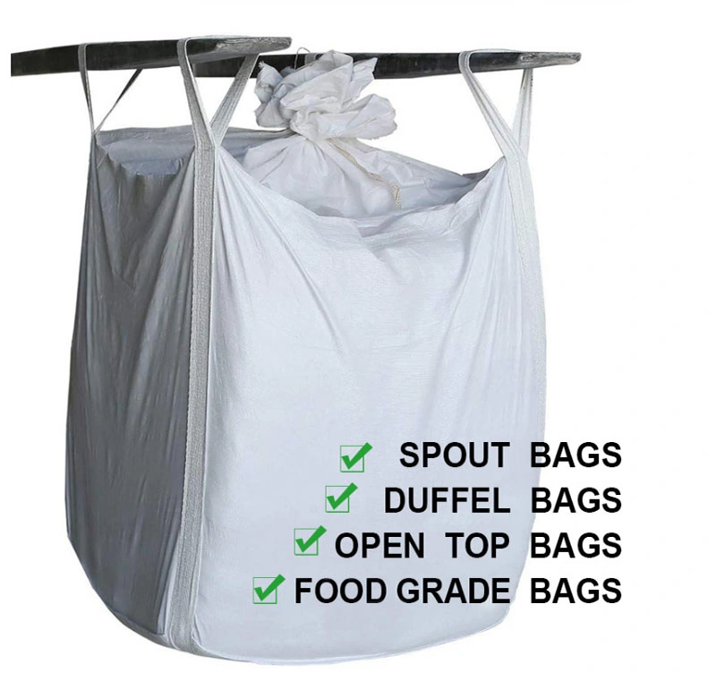 Al por mayor PP Big Bag grs Certified Factory 2000kg Bulk Sack Esquina interior 1 Ton Super Jumbo Bolsa de arena PP tejido Bolsa Jumbo