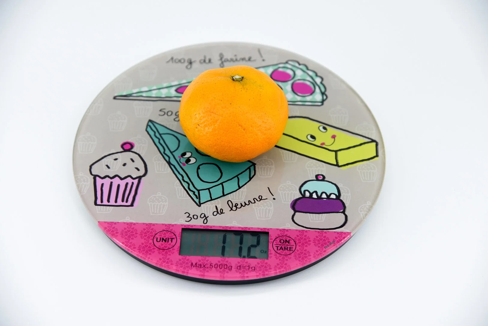 Cup Cake Decal Digital Kitchen Scale Touch Screen 5kgs Capacity 0.1g