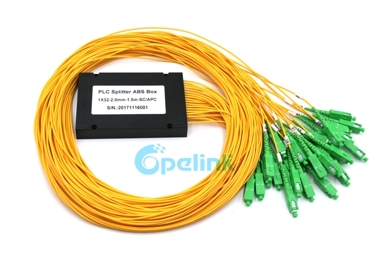 1 X 32 répartiteur PLC à fibre optique boîtier ABS pour réseaux optiques passifs (PON) , 1 SC/APC