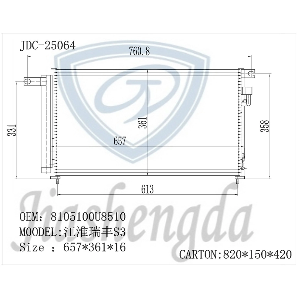 JAC Ruifeng S3 Auto Parts Air Conditioning Refrigeration Aluminum Condenser OEM 8105100u8510