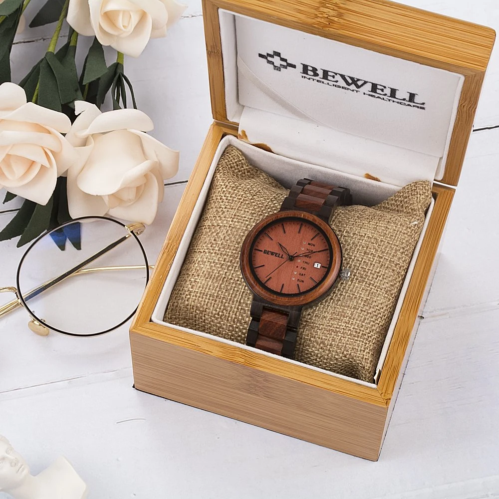 Reloj de madera artesanales de gran movimiento de cuarzo fabricante par Watch Reloj analógico