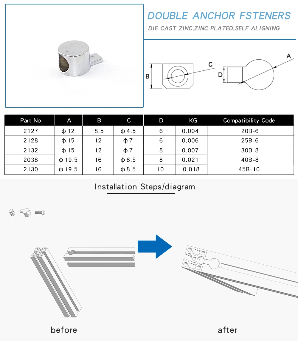 Fabrikpreis 30b-8 Slot 8 Hardware für Slot 8 Industrial Aluminiumprofil (3030)