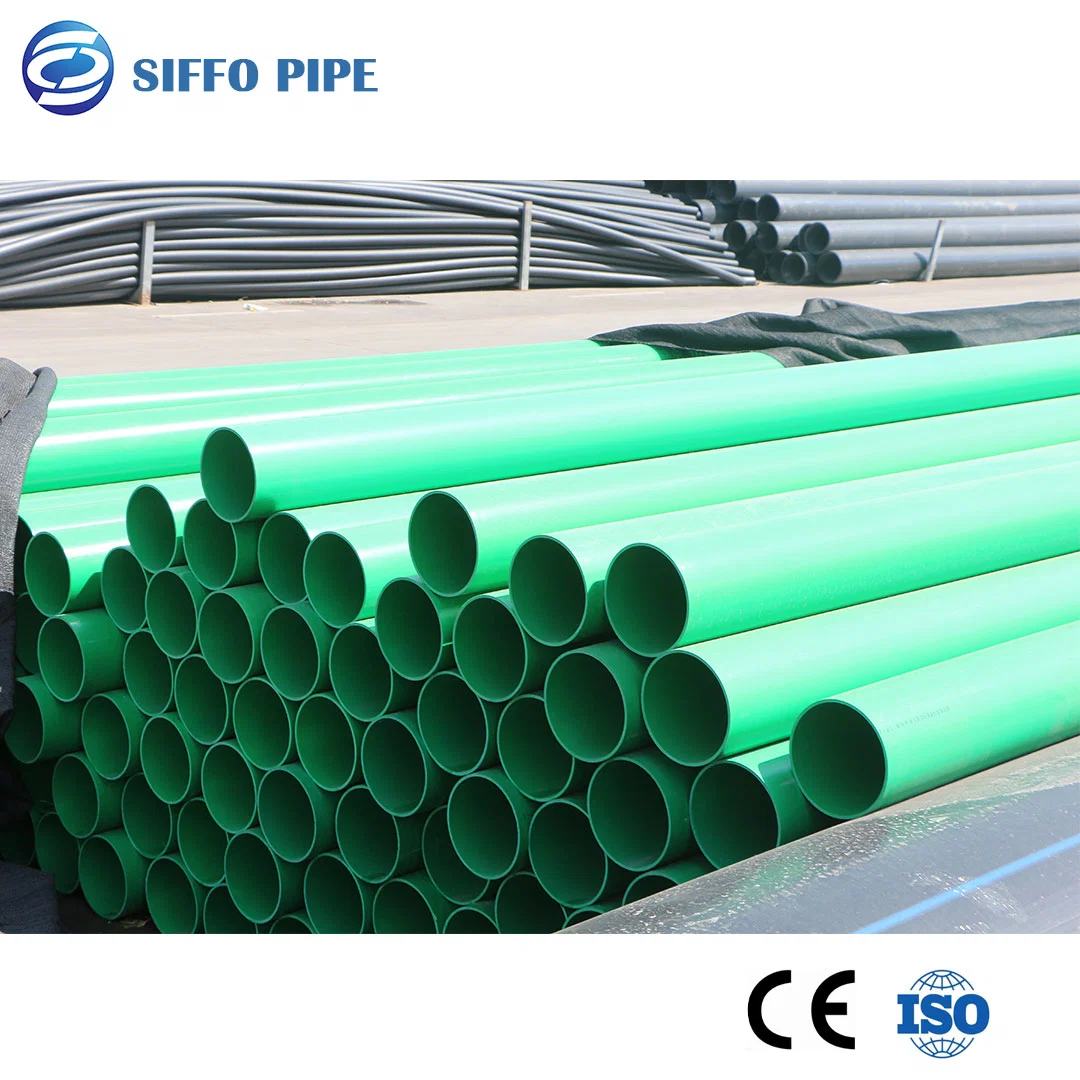 DN355mm Pn8 Plastic Grey Color PVC Pipe UPVC Pipe MPVC Pipe for Water System/Greenhouse/Agriculture Irrigation/Garden Irrigation/ISO Certificates