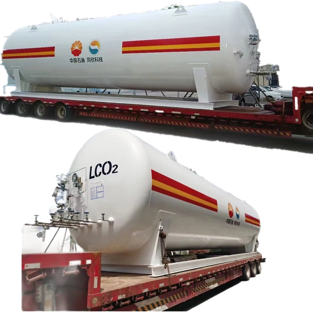 Tanque horizontal de dióxido de carbono líquido Skid 50 m3 de CO2 para Oilfield Deslocamento de óleo e projetos de produção