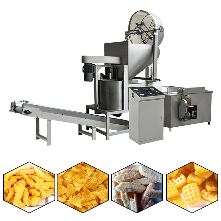 Fryer Machine for Fry Wheat Corn Flour Pellet 3D Snacks Machine6. Industrial Diesel Gas Electric Continuous Belt Fryer for Snack Food