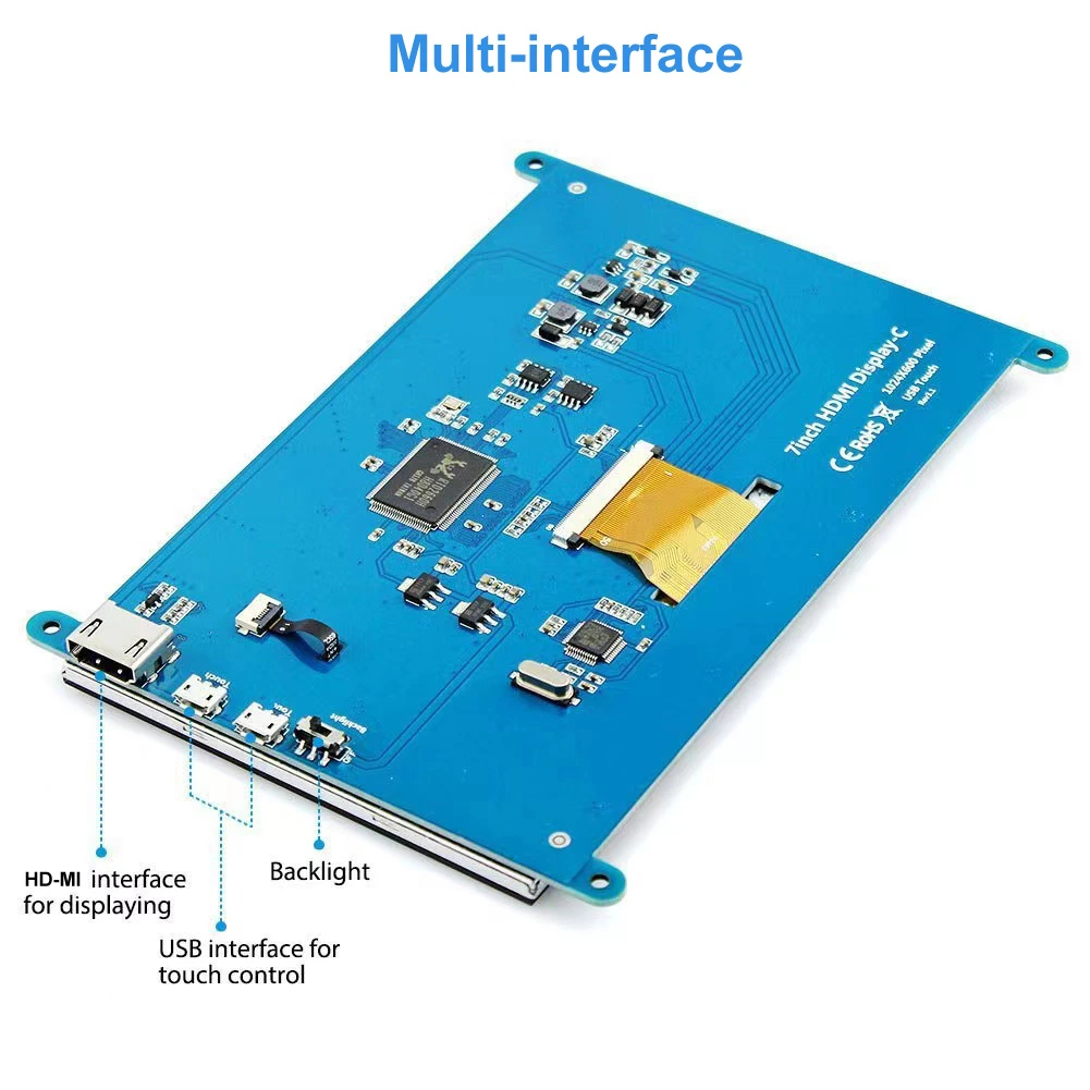 Raspberry Pi 4 Écran tactile 7,0 pouces capacitif 1024X600 Module d'affichage LCD à écran tactile