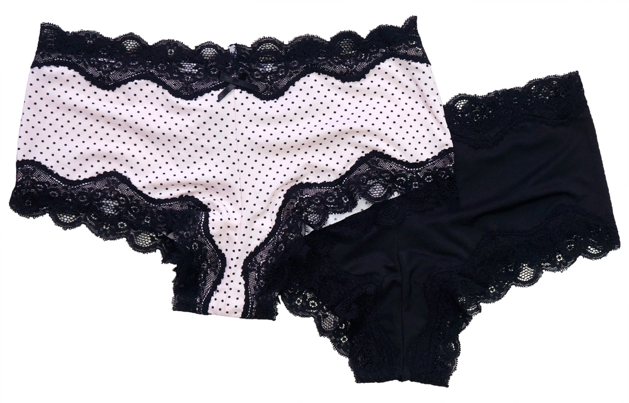 2PK Culotte brésilienne avec dentelle