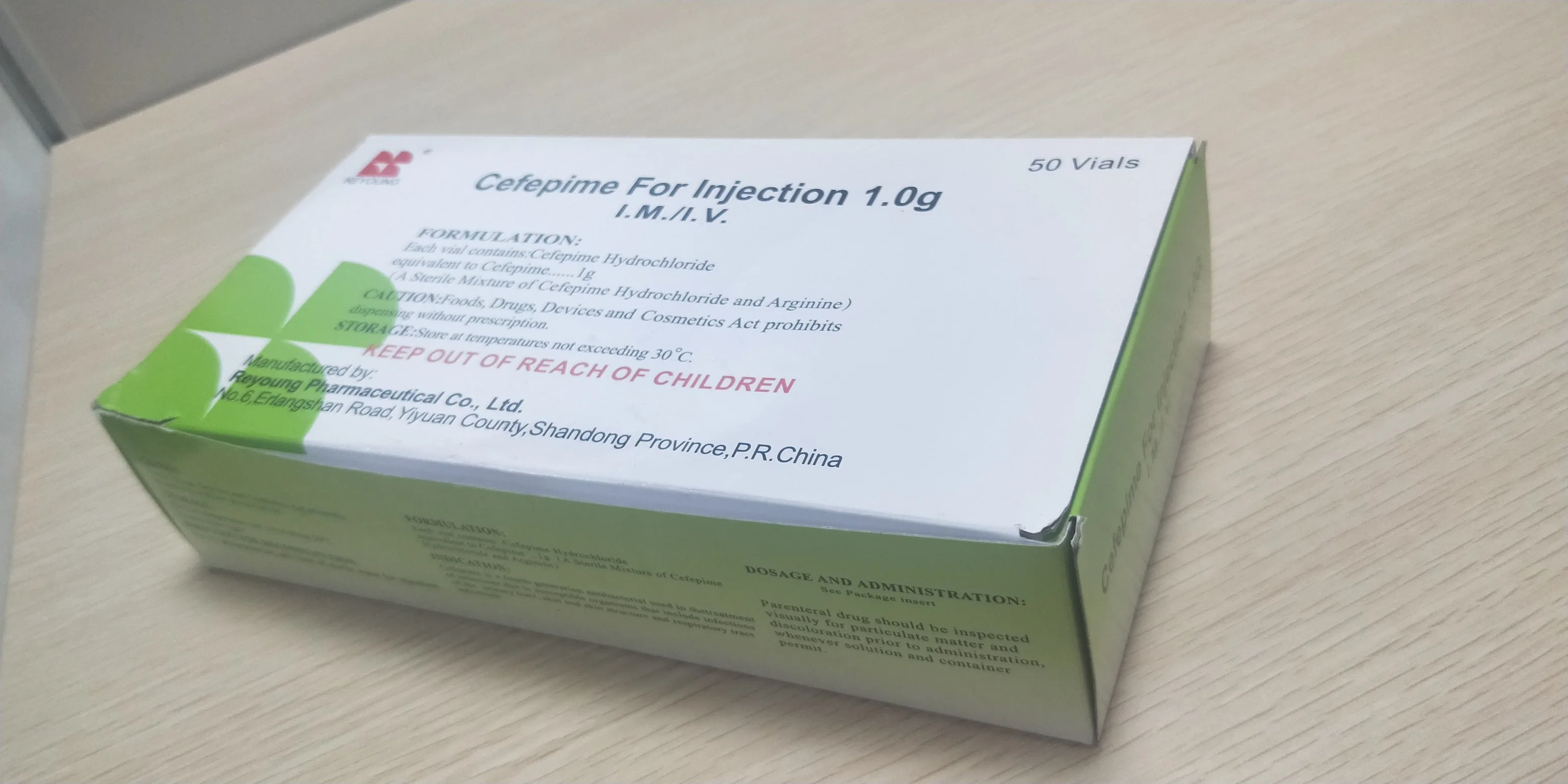 Cefepime para inyección de GMP farmacéuticas 1g con certificado de China