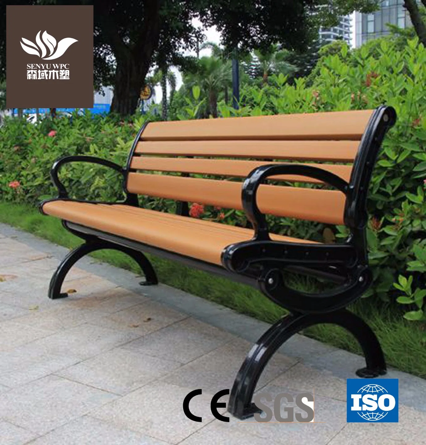 Outdoor Public Furniture Wood Plastic Composite Bench
