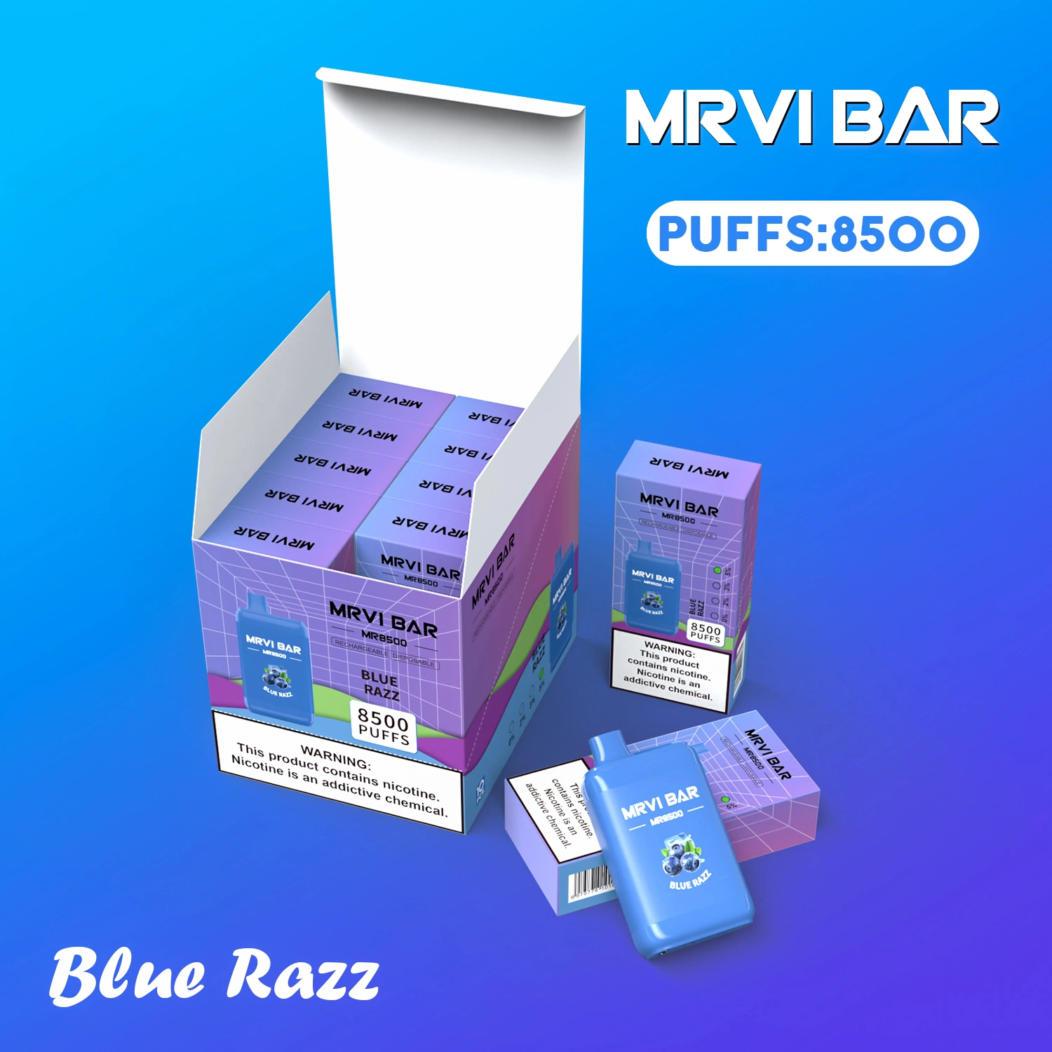 2023 New Trending Mini Box OEM ODM Mesh Coil 8500 Puffs Disposable/Chargeable Vape Mrvi Bar