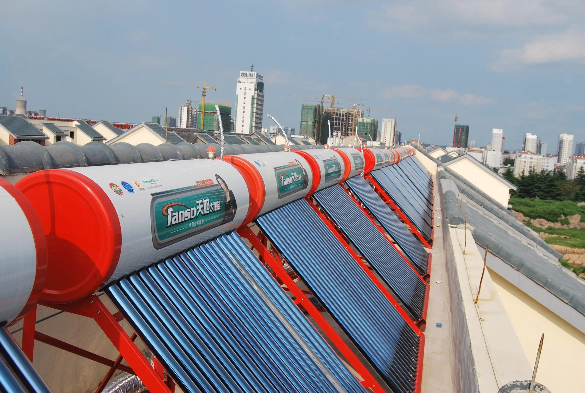 acier galvanisé chauffe-eau solaire avec tube sous vide pour 6 personnes