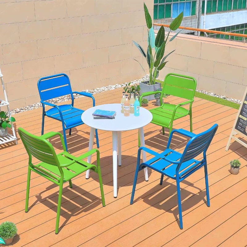 Outdoor Tables and Chairs All Aluminum Courtyard Garden Balcony Coffee Shop Color Tea Shop Outdoor Display Combination