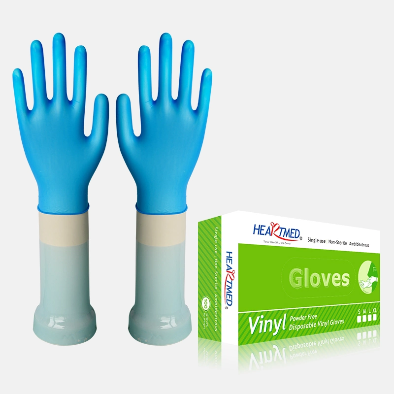 Luvas de vinil descartáveis em PVC luva Aql1.5 para trabalho com várias cores