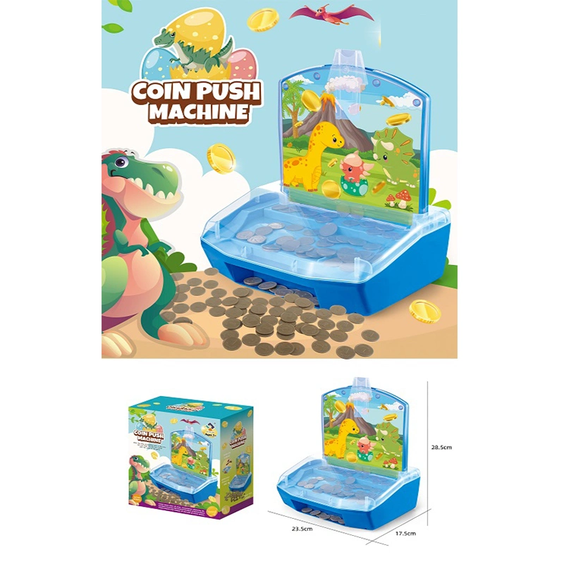 Amazon New Hot Selling Children&prime;s Dinosaur Castle Push Coin Game Push Machine Console Parent-Child Interactive Game Toy Wholesale/Supplier Educational Toy B/O Game