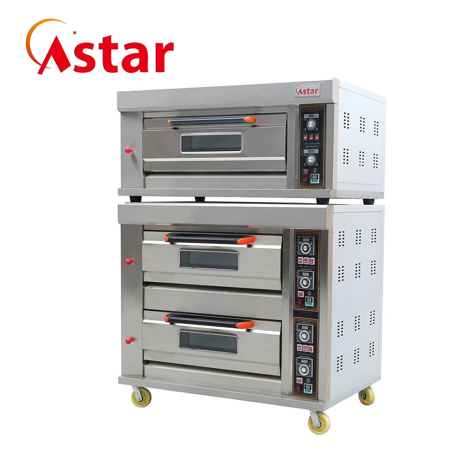 Commercial Factory Bread Baking Machine 2 Deck 4 Trays Kitchen Catering Bakery Equipment Commercial Electric Gas Biscuit Bread Pizza Deck Baking Oven