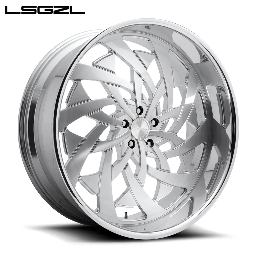 Forged Chrome Wheel for Jeep Truck 18 19 20 21 22 24 26 Inch Golden Wheel 5X120 Rims 5X114.3 5X130 Deep Concave Dish Replica Wheels 4X100