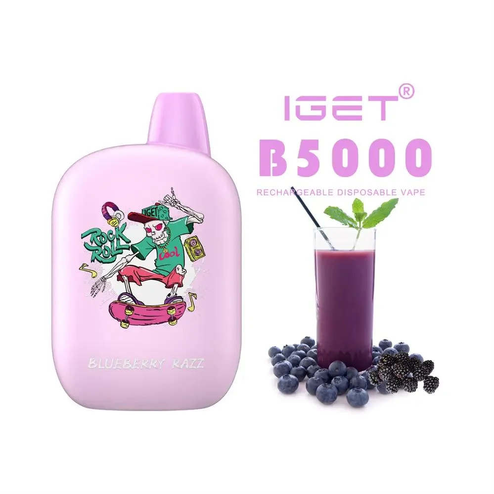 100% Original Iget B5000 15ml Vape Liquid Fruit Flavors 500mAh Battery for Rechargeable