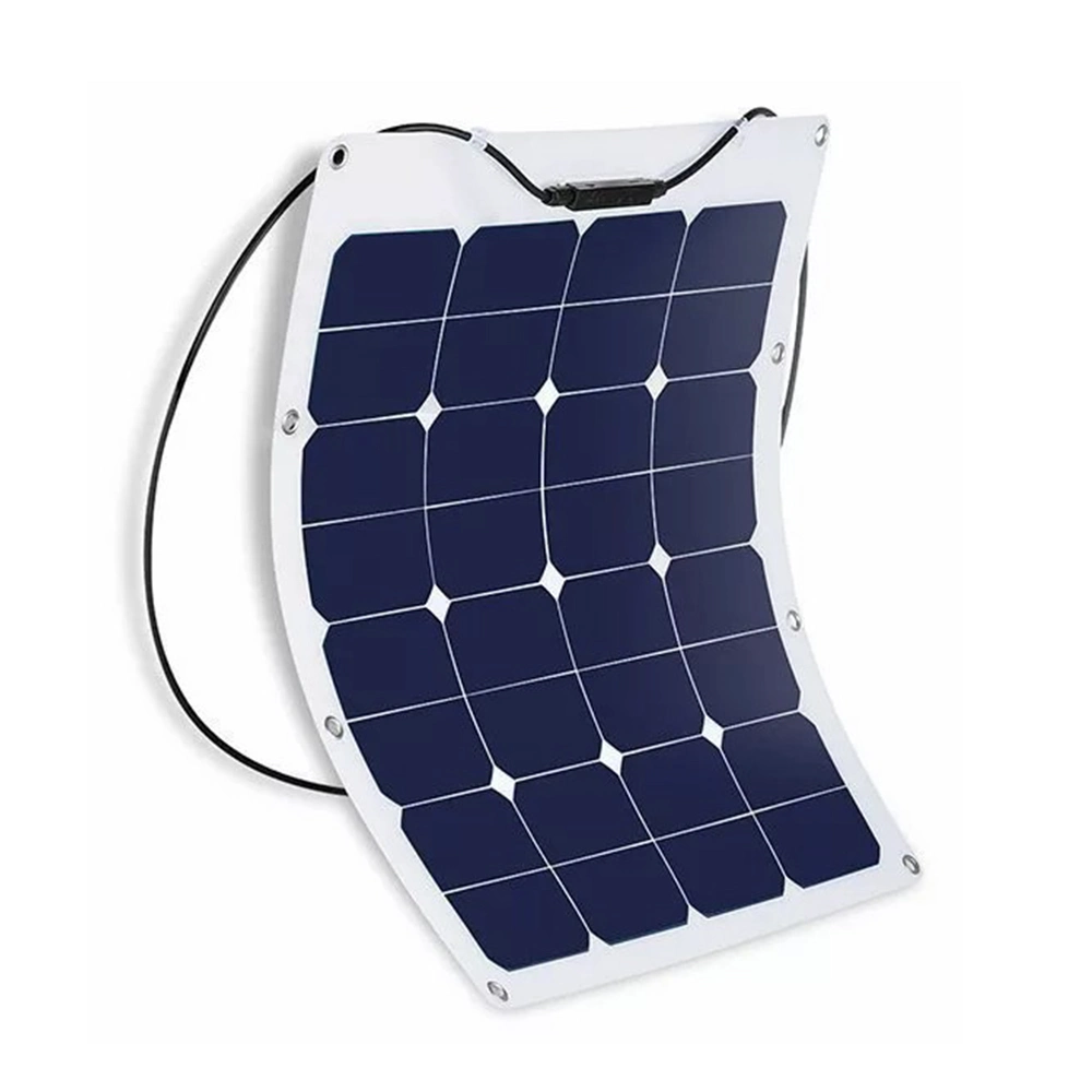 Waterproof IP68 Extremely Flexible Solar Panel 55W 12V Mono Solar Cell Plug and Play Design Ultra Thin, Lightweight