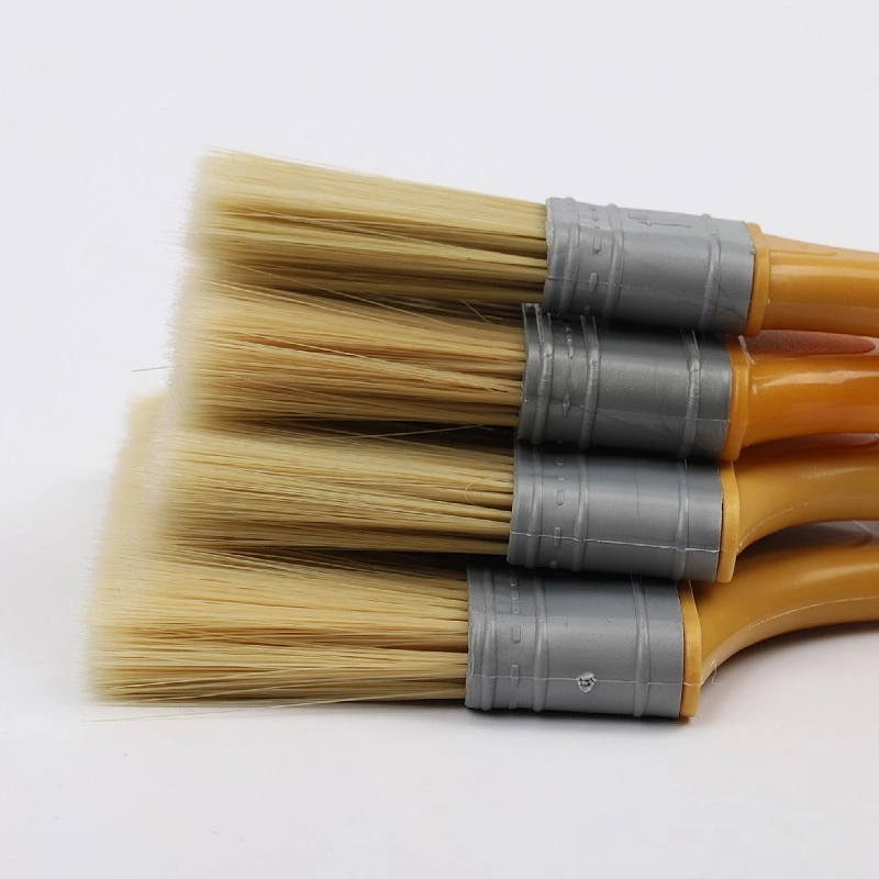 Plastic Handle Flat Stain Paint Brush with Plastic Hair