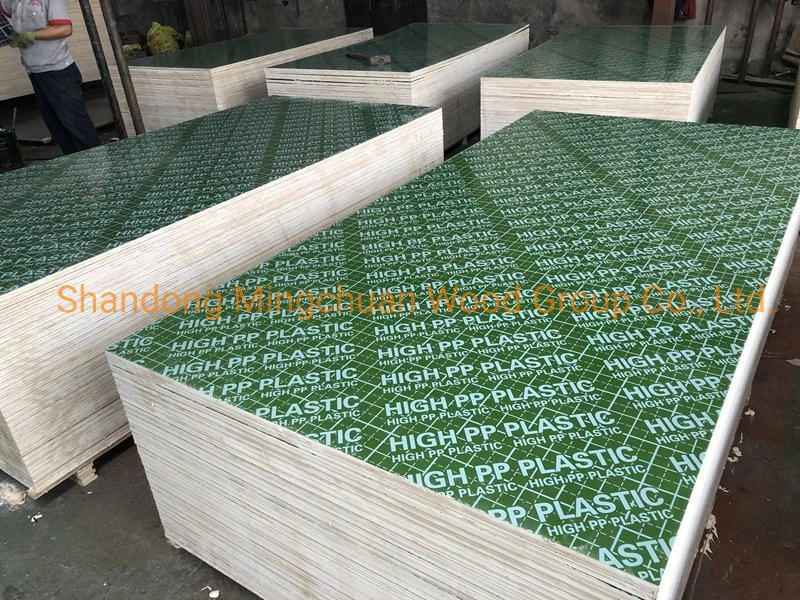 18mm Green Plastic Film Faced Plywood PVC Board Hardwood PP Plywood