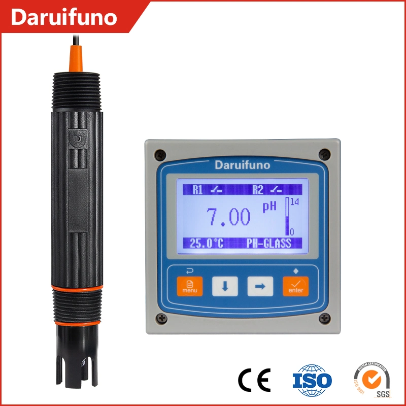 220V Online 4-20mA pH/ORP Controller with Solution Ground pH Sensor