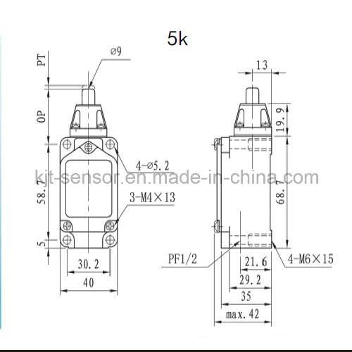 Límite de alta temperatura del interruptor equivalente a Omron Kjt Xw Kb