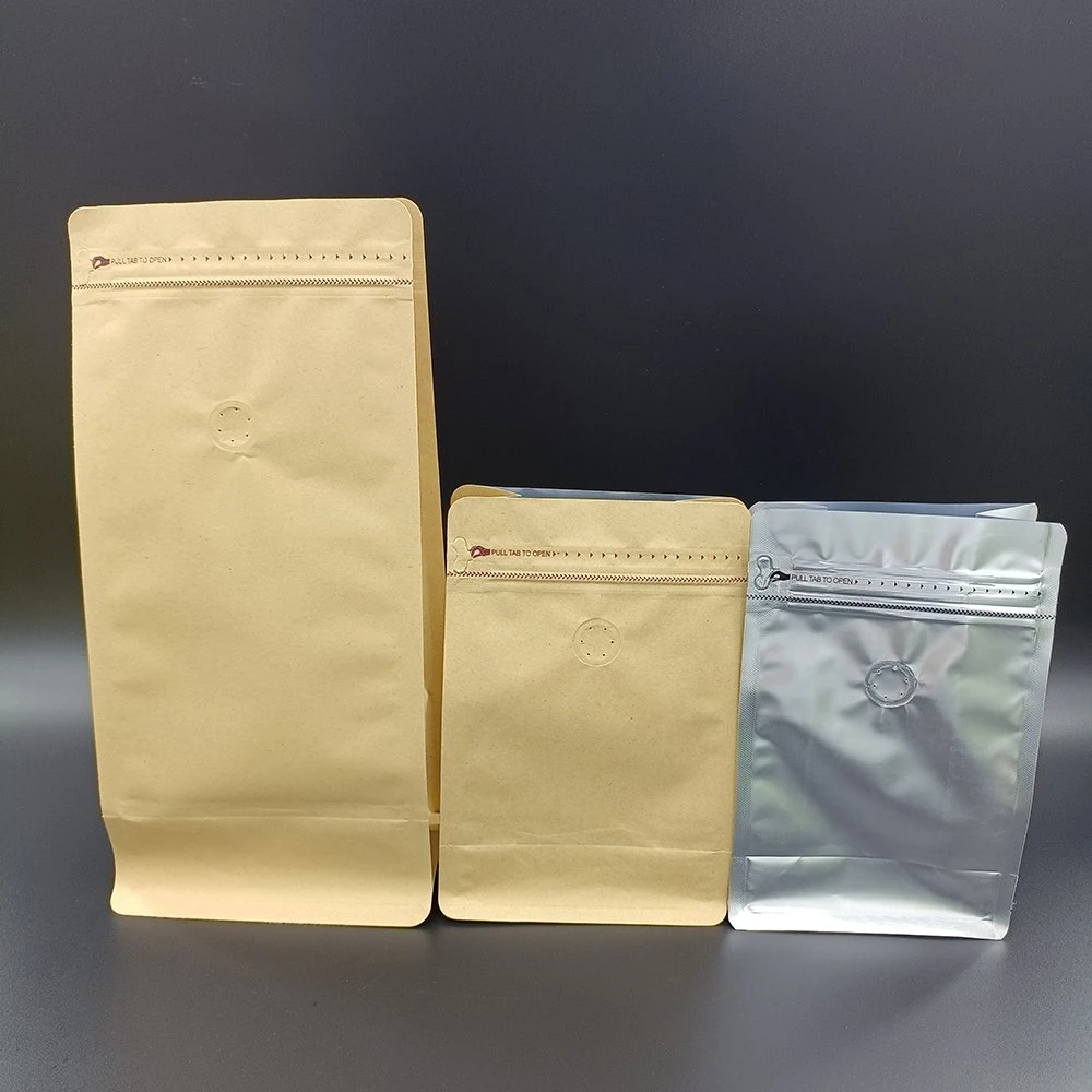 250g and 500g Flat Bottom Zip Lock Packaging Bag Coffee Bean Pouch