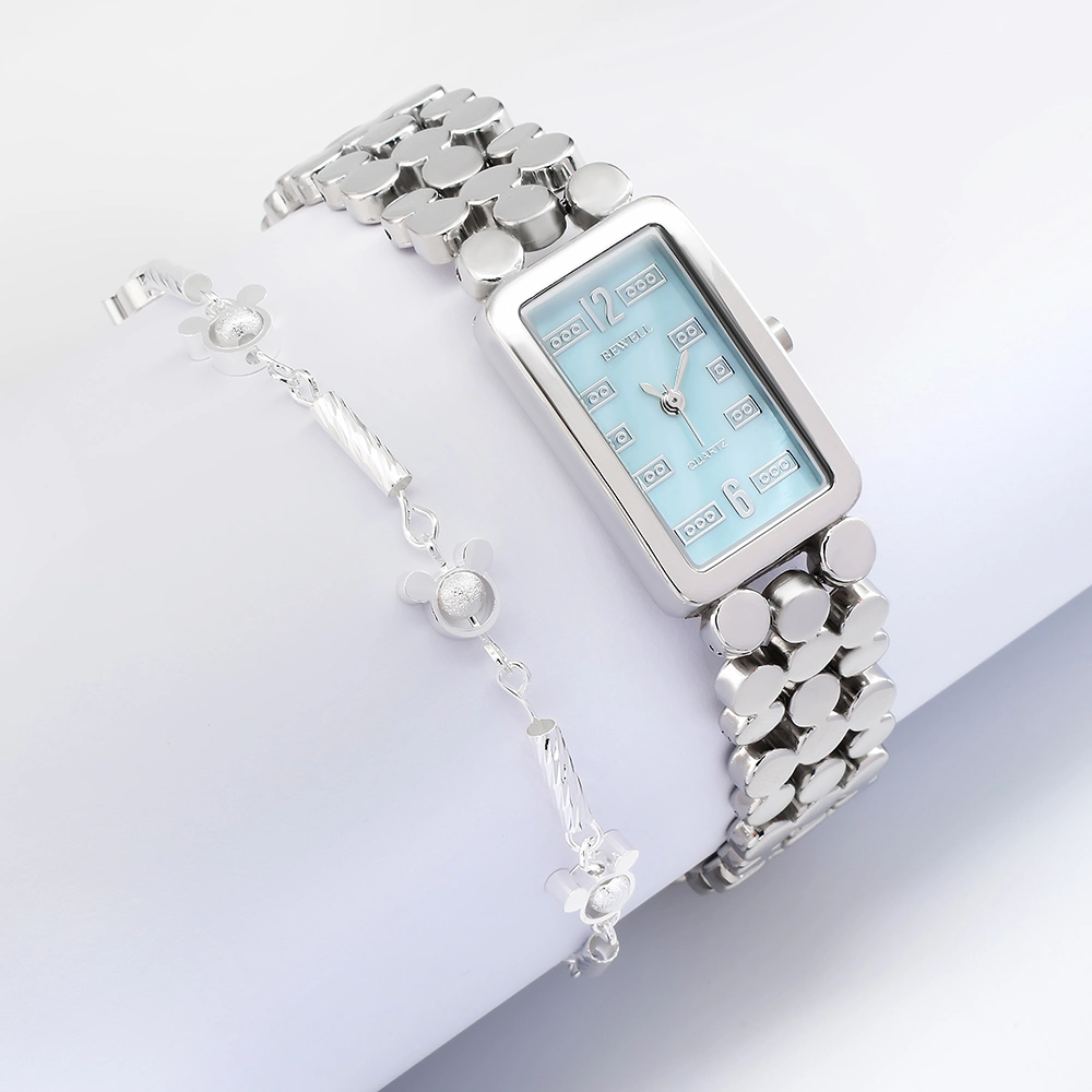 fashion Women Gifts Zinc Alloy Case and Mother of Pearl Dial Metal Quartz Lady Watch with Bracelet