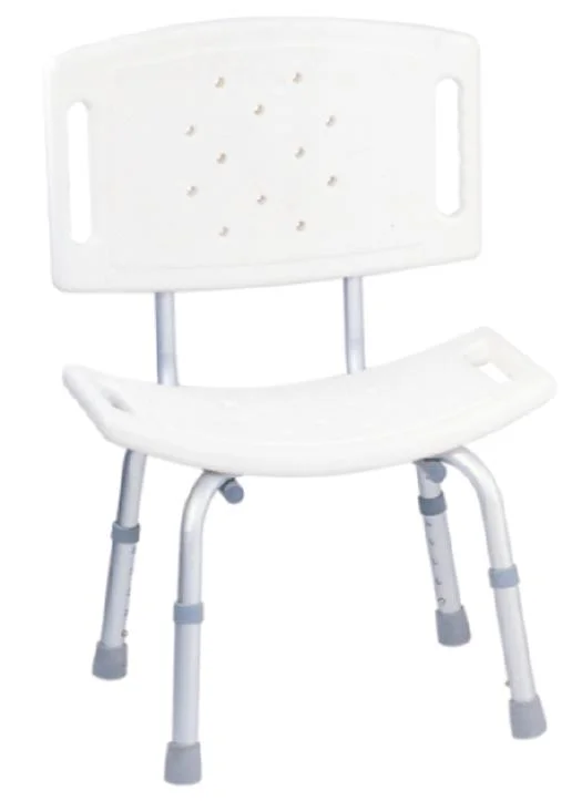 Durable Lightweight Folding Bathroom Safety Bath Shower Chair with Drain Hole and Backrest for Disabled or Elder