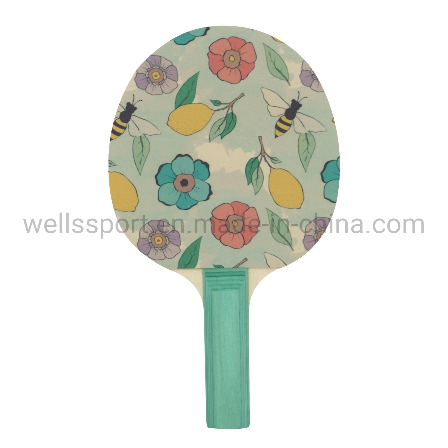 FSC de goma de la impresión de diseño personalizado de raqueta de tenis de mesa de Ping Pong paletas de colores Bat