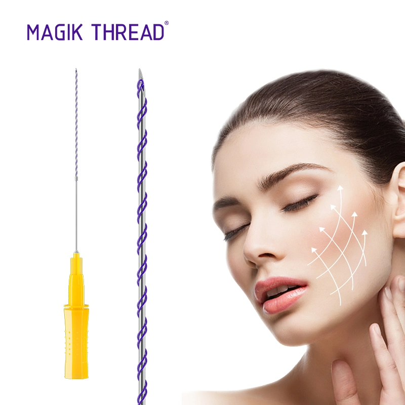 Pdo/Pcl/Plla Non Surgical Face Lifting Suture Thread with Needle/Cannula for Facelift