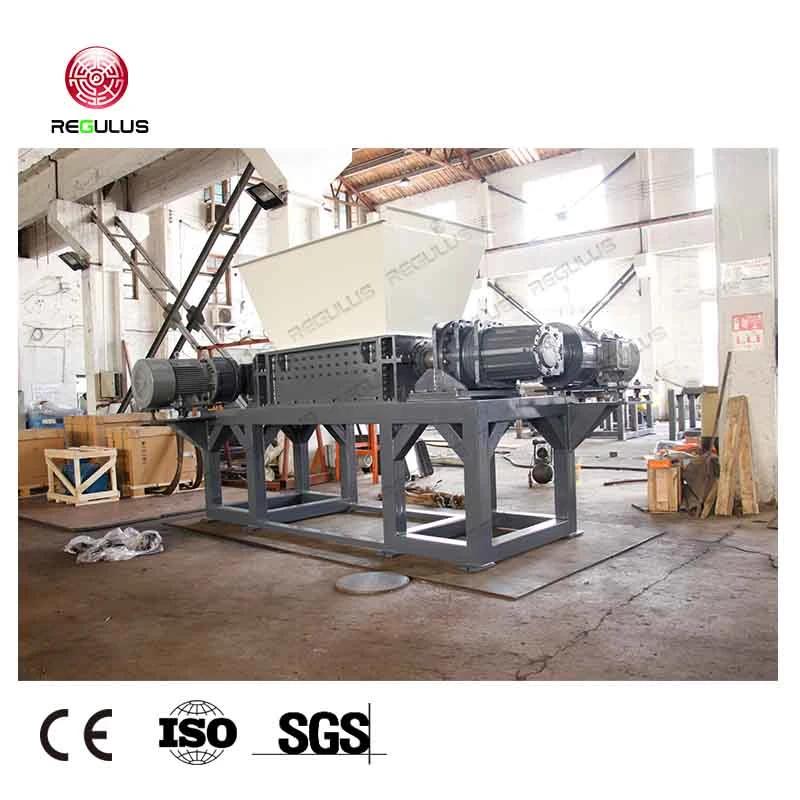 Industrial Plastic, Plate, Rubber, Tire, Sheet, Board Recycling Double Shafts Shredder Machine