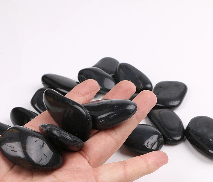 New Products Landscape Stone Black High Polished Pebble Stone for Garden Deconration