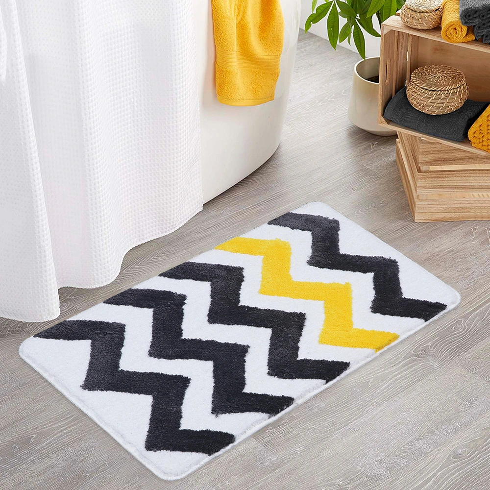 Soft and Water Absorbent Microfiber Bath Rugs Non-Slip Shaggy Bath Carpet Bath Mats for Bedroom