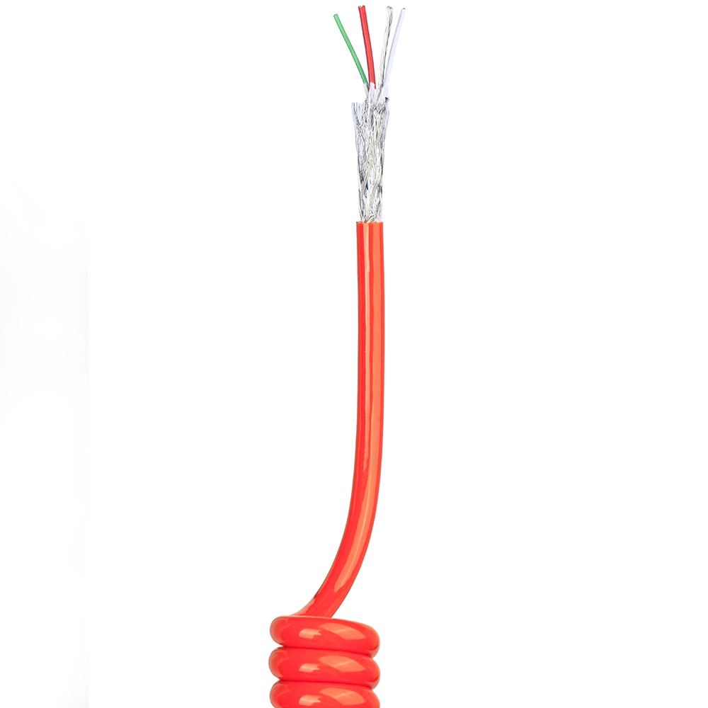 PUR Silicone Spiral Coiled Power Spring Robot Cable for Medical Equipment