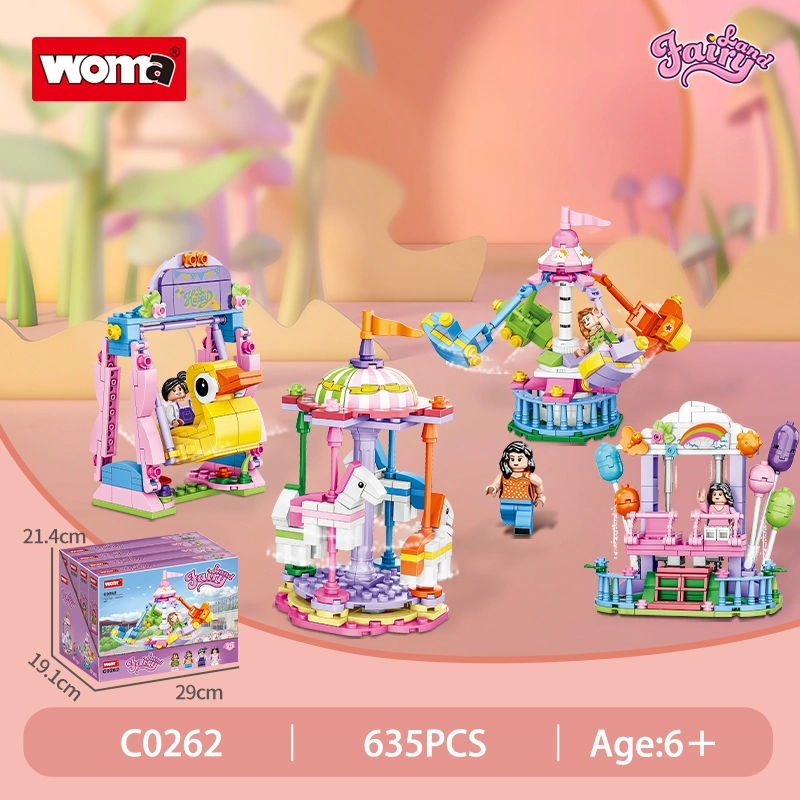 Os brinquedos Woma 2023 Kids Estudante de educação intelectual Dom Fairyland Crianças Parque Infantil Conjunto de tijolos Juguetes Blocos de Construção