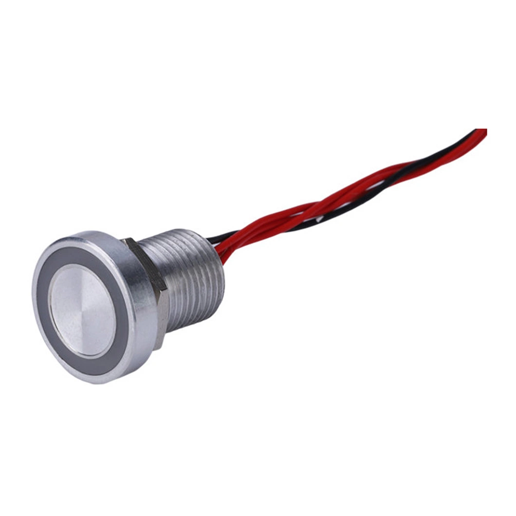 Waterproof 12mm Momentary Electric Piezo Touch Switch with Blue LED