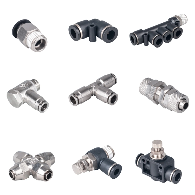 NSF Push On Tube Quick Connect Pipe Pneumatic Air Flow Speed Control Valve Fittings 4mm 6mm 8mm 10mm