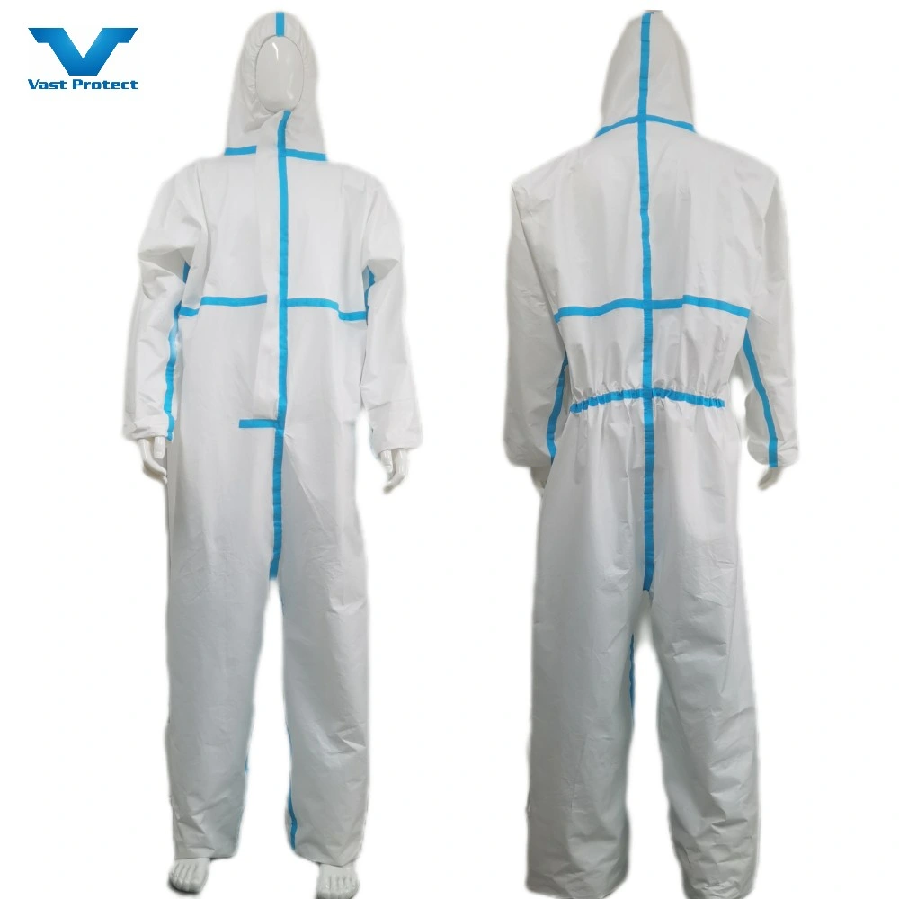 CE Type5&6 Disposable Protective Coverall Nonwoven White Safety Clothing