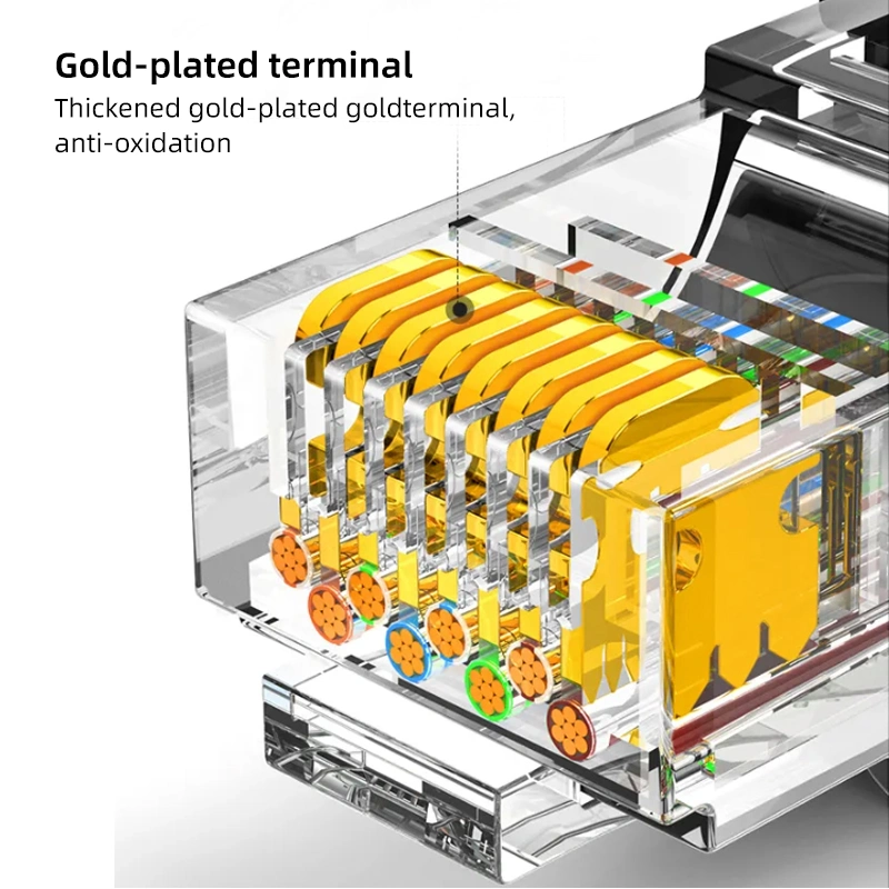 اتصال محمي بسلك توصيل كبل توصيل FTP CAT6 CAT6A CAT5e من نوع RJ45 سلك كابل 8 محوري